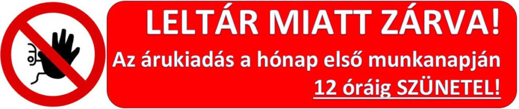 Leltár miatt zárva banner - zsindely.hu